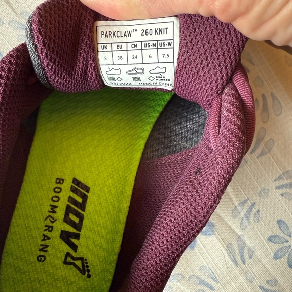 Inov-8 Parkclaw 260 Gray and Purple Athletic Shoes with Mesh Upper - Picture 6 of 6